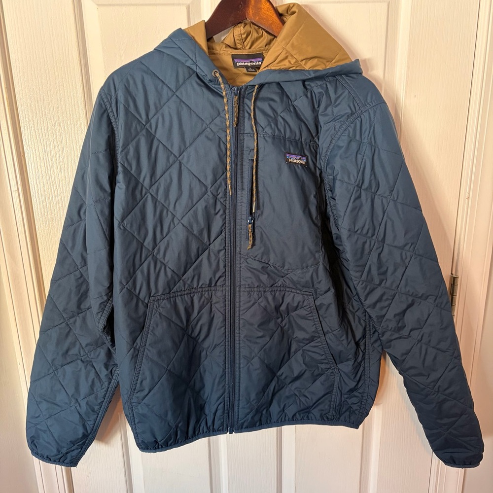 Patagonia Diamond Quilted Bomber Hoody. Navy - Men’s Medium.